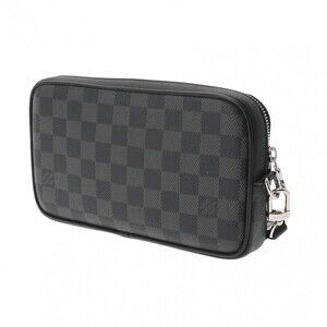 Louis Vuitton Graphite Bag Gray Damier Canvas Black Clutch Alpha